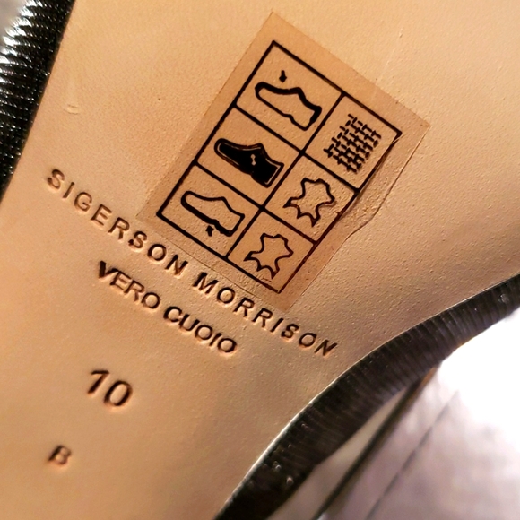 Sigerson Morrison NEW Designer Pump PLUM2 Heels Ankle Strap Lurex Shoe Womens 10 - Picture 13 of 17